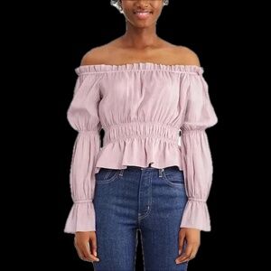LEYDEN - Off-Shoulder Lilac Top